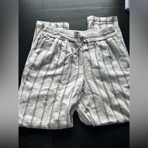 Vero Moda Linen Blend Striped Drawstring Pants Small